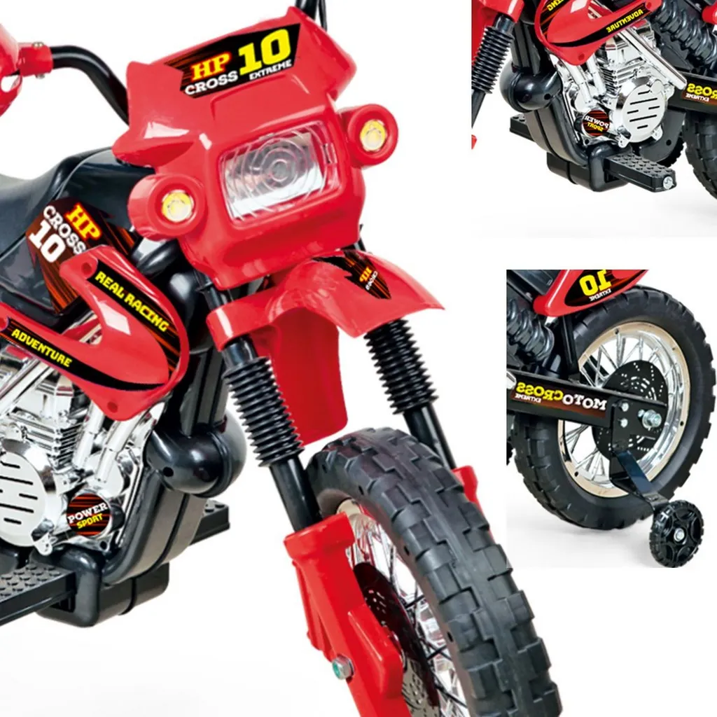 Moto Eletrica Infantil Xplast Motocross 6V Azul com Rodinhas